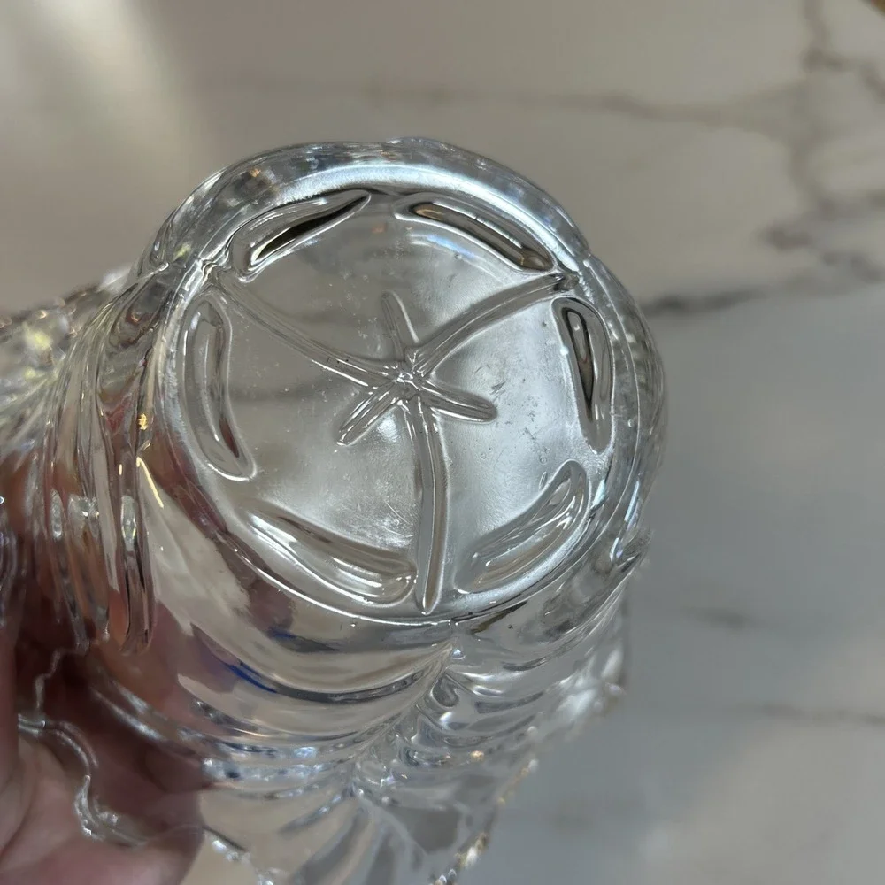 Telefloral Vase Clear Glass Leaf Design and Edging Leaded Crystal‎ Vintage